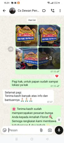 Testimonial Papan Bunga Pernikahan dharmawangsa